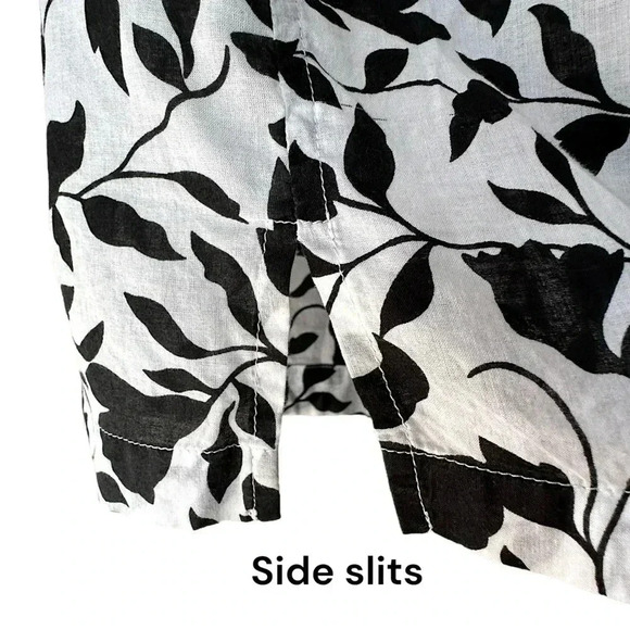 LAUREN RALPH LAUREN | WOMEN’S TUNIC TOP | BLACK WHITE FLORAL | SIZE: LARGE - Picture 6 of 11